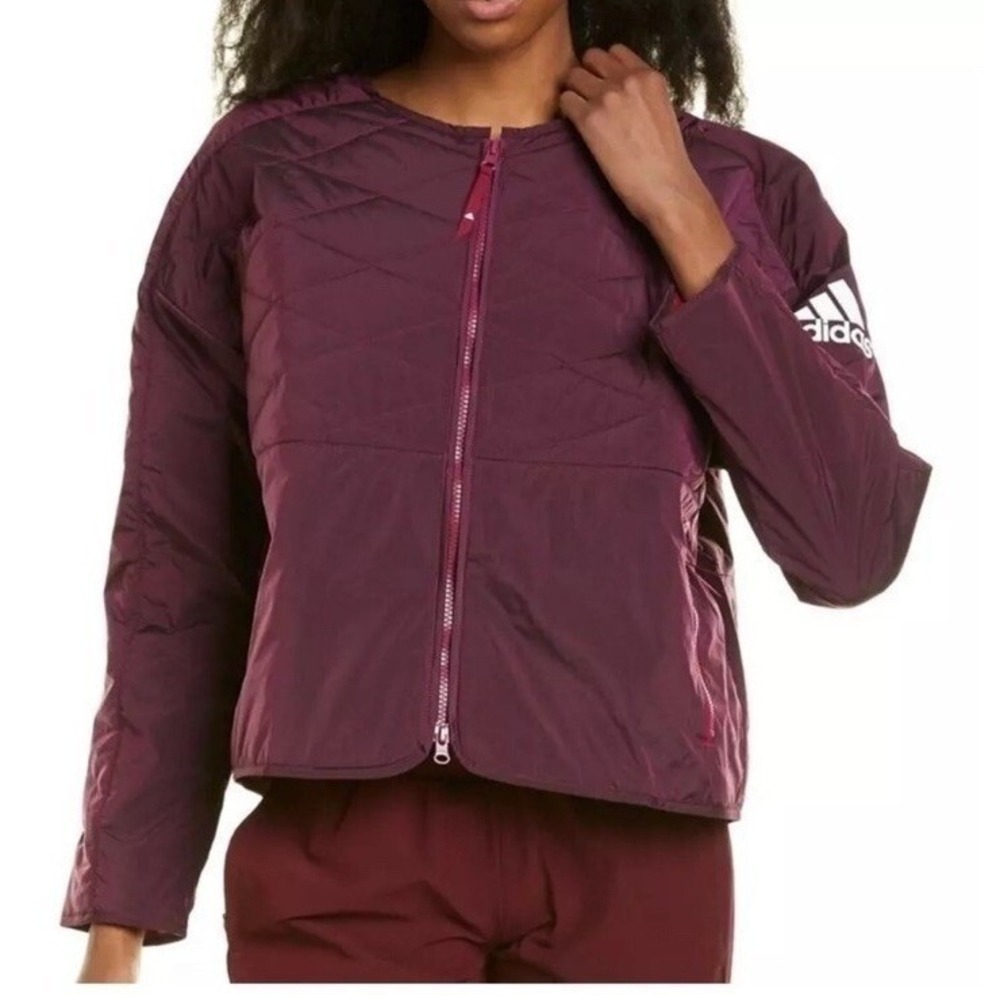 Adidas Z.N.E Padded Full Zip Jacket Power Berry Women's Sz XS